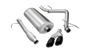 GMC Sierra Performance Exhaust - CORSA Performance - Cat Back, Single Side Exit, Twin 4in Black Pro-Series Tips - Black - `09-`13